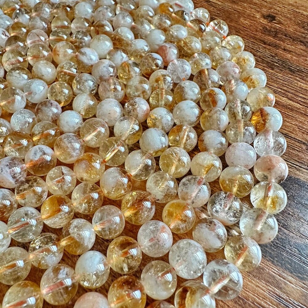Grade A Citrine Quartz Stretch Bracelet - 4mm - 6mm - 8mm